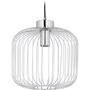 Relaxdays hanglamp metaal - draadlamp - modern - plafondlamp - E27 - rond - zilver