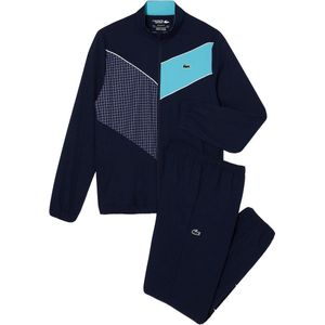 Lacoste Trainingspak Stretchstof Colorblock Navy Blue White Maat XS