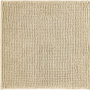 Badmat Anti-Slip av soft Chenille | Super absorberend en machinewasbaar | Te combineren als badmat set | Voor de badkamer, douche, bad of als WC mat | Beige - 45x45 cm