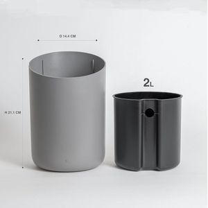 Kleine Tafel Afvalbak 'Tove' - 2L | Exclusieve Mini Cosmetica-Emmer Design uit Berlijn | Afvalbak Voor Badkamer, Keuken & Bureau | Antislip, Binnenemmer | Donkergrijs