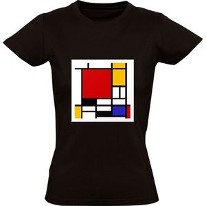 Mondriaan Dames T-shirt - kunst - schilderij - kunstenaar