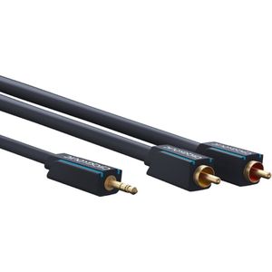 Clicktronic Stereo Tulp (m) - 3,5mm Stereo Jack (m) Kabel - Verguld - 3 meter - Zwart