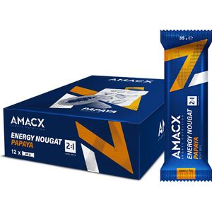 Amacx Energy Nougat - Energiereep - Fudge - Powerbar - Papaya - 12 pack