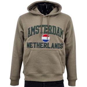 Hitman - Heren Trui - Heren Hoodie - Katoen - Holland Souvenir - Amsterdam Souvenir - Amsterdam Hoodie - Groen - Maat XXL