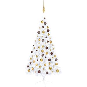 vidaXL-Kunstkerstboom-met-verlichting-en-kerstballen-half-150-cm-wit