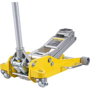 Lage Krik, 3 Ton - Hefbereik 9-47cm - Geel Geanodiseerd Staal, Garage Essentials