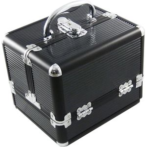 ALU Design Beautycase - sieraden opbergbox - make-up koffer - 22 cm - zwart make up koffer meisje