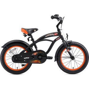 Bikestar 16 inch Cruiser kinderfiets, zwart (matt)