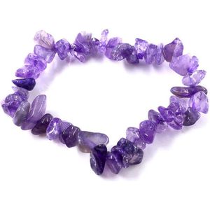 Edelsteen armband Amethist - Kralen armband natuurstenen - Geluks sieraden - Chakra splitarmband - Edelstenen sieraden - Natuursteen kralen armband - Dames heren steen bandje Amethyst kristal