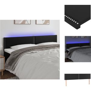 vidaXL Hoofdeind LED Strip - Zwart - 200 x 5 x 78/88 cm - Inclusief schaarsymbool - IP65 - Bedonderdeel