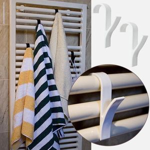 Radiator Haak - Handdoek Hanger - Kleer Hanger - Kleding Haak - Handdoek Haak - Verwijderbaar - Wit - Badkamer