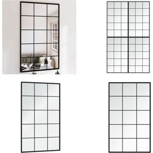 vidaXL-Wandspiegels-4-st-100x60-cm-metaal-zwart - Wandspiegel - Wandspiegels - Spiegel - Make-upspiegel