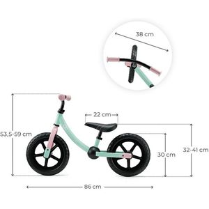 Kinderkraft 2WAY NEXT OFF ROAD – Loopfiets – Voor kinderen vanaf 2 jaar – Grote EVA-wielen – Verstelbaar stuur & zadel – Licht stalen frame van 2,98 kg – Mintgroen