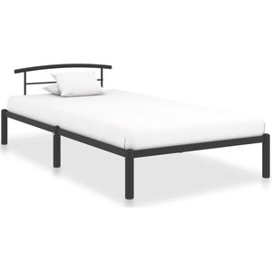 The Living Store Metalen Bedframe - Zwart - 210 x 100 x 63 cm - 90 x 200 cm (B x L) - Eenvoudige montage - Massieve constructie