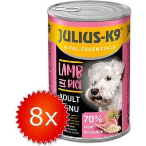 Julius-K9 - Hondenvoer - Blikvoer - Natvoer - Adult - Lamb & rice - 8 x 1240g