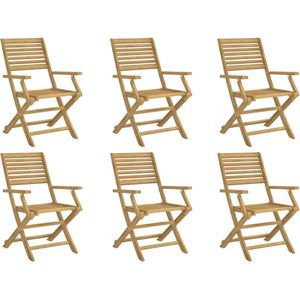 vidaXL Tuinstoelen 6 st inklapbaar acaciahout Tuinstoel - Acacia Hout - Outdoor Meubels - Lounge Stoel - Tuinset