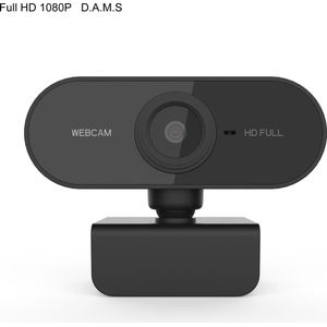 Full HD Webcam - 1080p - Microfoon - USB - Zwart -Webcam voor PC & Laptop - USB - Eenvoudige installatie - Autofocus - Webcamera - 360° Draaibaar - Vergaderen - Werk & Thuis - School - Windows & Mac