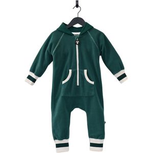Ducksday - Fleecepak - Onesie voor kinderen - unisex - Donkergroen - maat 74/80