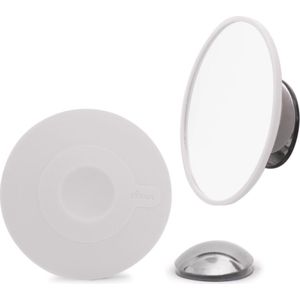 Compacte/kleine Bosign Make-upspiegel Vergrotend (10x), wit, magnetische spiegelhouder, diameter 11 cm