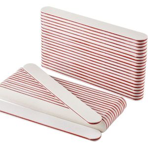 Nagelvijlen Dubbelzijdig - Professioneel voor Manicure - 50 Stuks - Wit/Rood