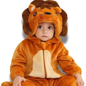 BoefieBoef Dieren Onesie Pyjama Kinderen 2-4 Jaar – Verkleedpak met Ritssluiting – Voor Carnaval, Halloween & Cadeau – Superzacht Flanel - Romper - Boxpak - Jongens - Meisjes - Leeuw Bruin