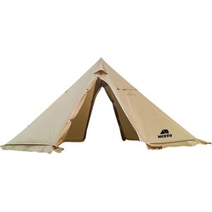 Rustive Kampeertent - Tipi Tent - Voor 5 tot 8 Personen - Camping Tent - Met Kachel - Voor Kamperen & Backpacken - 500x500x240cm