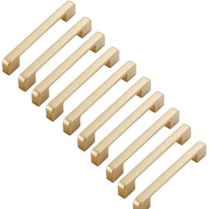 Deurgreep keuken goudkleurig 10 stuks - meubelgreep lade handgreep - 128 mm afstand - goudkleurige kastgreep