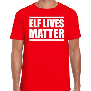 Elf lives matter Kerstshirt / Kerst t-shirt rood voor heren - Kerstkleding / Christmas outfit XL