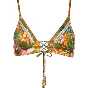 Watercult - Sunset Florals Strappy Bikini Top - maat 40B - Print/Groen