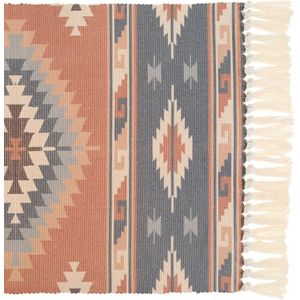 Boho tapijt, wasbaar, woonkamer, decoratie, hal, geometrisch patroon, blauw of kleurrijk, taupe, 60 x 90 cm (veelkleurig taupe)