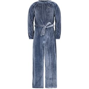 Like Flo - Bella Flo girls velvet jumpsuit - Blauw - Maat 110.0