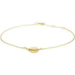 N-joy trendstyle 14k gouden armband met veer, afterpay, snel geleverd, gratis cadeauservice, eigen service atelier en graveerdienst.