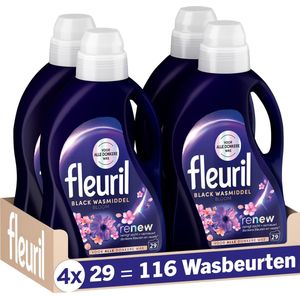 Fleuril Black Bloom - Vloeibaar Wasmiddel - Voordeelverpakking - 4x29 Wasbeurten