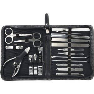 Pedicure en Manicure Nagelschaar Set - Luxe verzorging - 19 stuks - Roestvrij staal