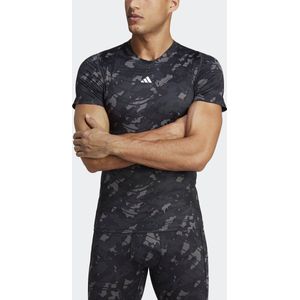 adidas Performance Techfit Allover Print Training T-Shirt - Heren - Zwart- M