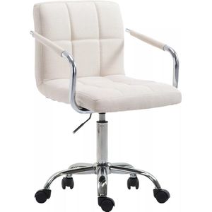 In And OutdoorMatch Bureaustoel Tarido op wielen - Crème - Ergonomische bureaustoel - Stof - Voor volwassenen - Hoogte verstelbaar 45-56cm