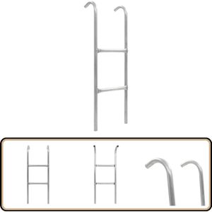 vidaXL Trampolineladder 102,6 cm - Zilver Staal Trampolineladder - Trampolineladders - Ladder - Ladders
