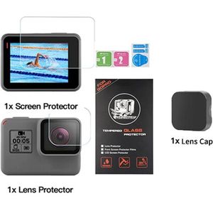 Tempered Glass Screen Protector LCD + Lens + Camera Lens Cover voor GoPro Hero