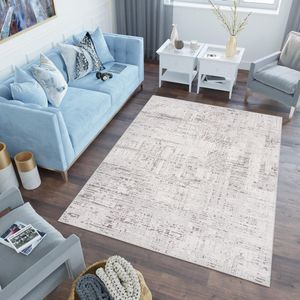 Tapiso Lotus Vloerkleed Woonkamer Slaapkamer Beige Design Modern Woonsfeer Sfeervol Interieur Duurzaam Hoogwaardig Tapijt Maat - 160 x 220 cm