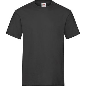 Set van 2x stuks t-shirts zwart heren - Ronde hals - 195 g/m2 - Ondershirt shirt - Voor mannen, maat: L (EU 52)