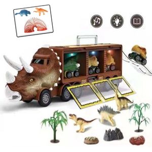 BJoy Dinosaurus Truck met Attributen Extra Dino speeltje - Speelgoed Voertuig Kinderen Cadeau Sinterklaas Kerst Rood