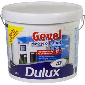 Dulux Gevelverf - Mat - Wit - 12L