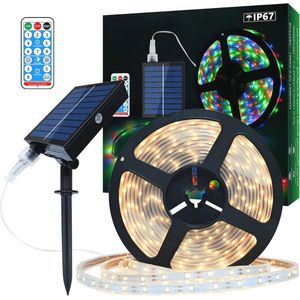 Solar LED Strip Lichten voor Buiten - 10m Waterdichte Warm Wit LED Verlichting voor Tuin, Feesten en Decoratie