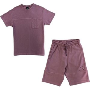 La Pèra Kinder Tweedelig Setje - T-shirt & Korte broek - Unisex - Paars - 158