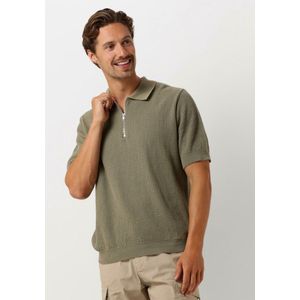 Forét Moment Half Zip Knit Polo's & T-shirts Heren - Polo shirt - Groen - Maat S