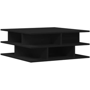 vidaXL Salontafel 70x70x29 cm bewerkt hout zwart - Salontafel - Salontafels - Tafel - Bijzettafel