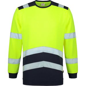 Tricorp Sweater High Visibility Bicolor 303004 Fluor Geel-Ink - Maat XS