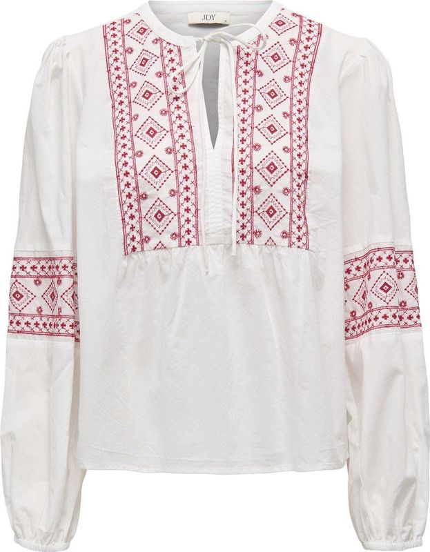 Jacqueline de Yong Blouse Jdylulu Embroidery Shirt Wvn 15345478 Cloud Dancer/ski Patrol Dames Maat - L