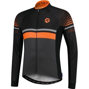 Rogelli Hero Fietsshirt - Lange Mouwen - Heren - Grijs, Zwart, Oranje - Maat 2XL