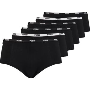 Puma 6-Pack dames mini boxershorts - S - Zwart.